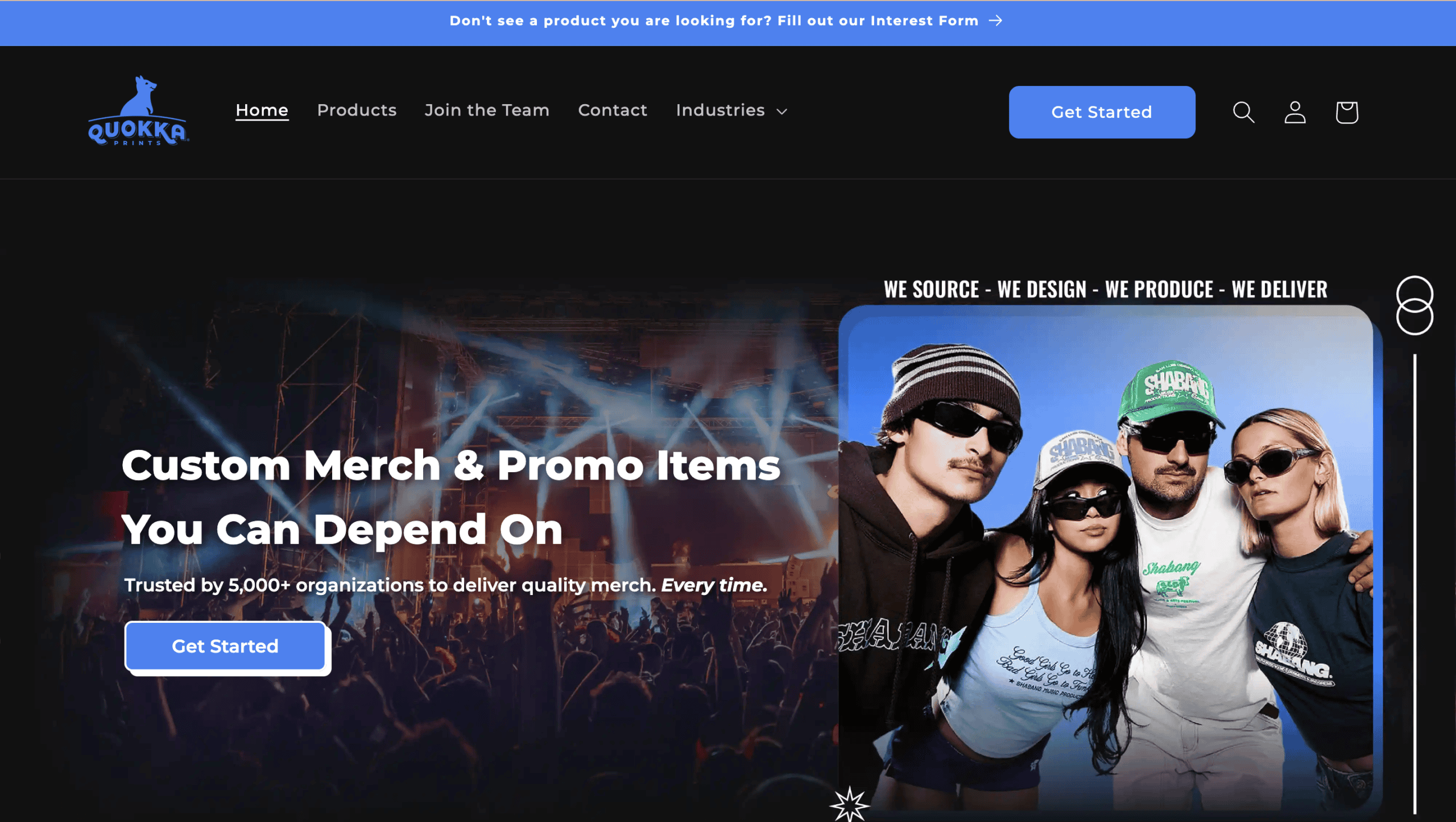 Group of people wearing custom merchandise at a promotional event.